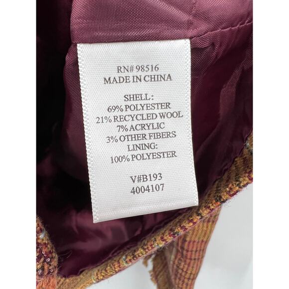 Coldwater Creek Cotton Houndstooth Blazer Jacket V#B193 Multicolor Size 12 - Picture 3 of 10